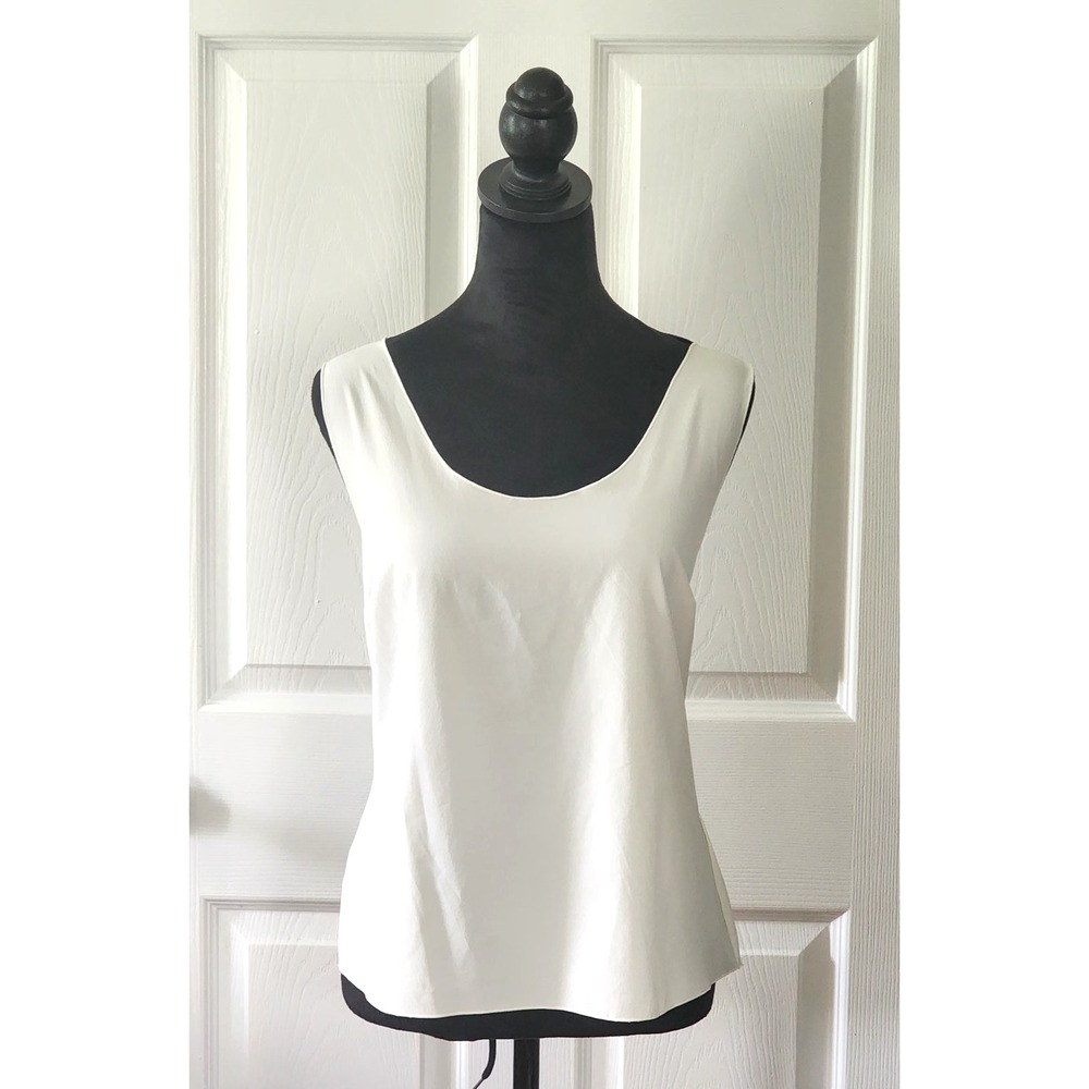 Women's Scoop Neck Tank by Linda Lundstrom in Cream Size 12